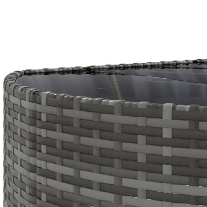 Градински комплект диван с възглавници 10 части сив полиратан