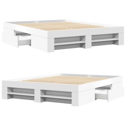 Рамка за легло, бяла, 150x200 см, инженерно дърво