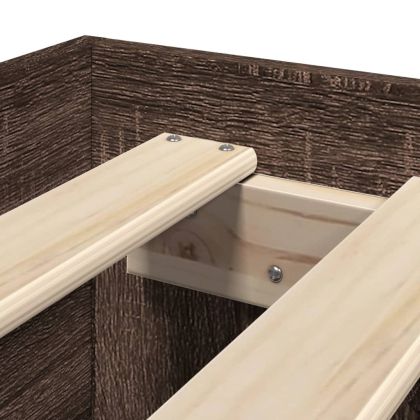 Рамка за легло без матрак кафяв дъб 100x200 см инженерно дърво