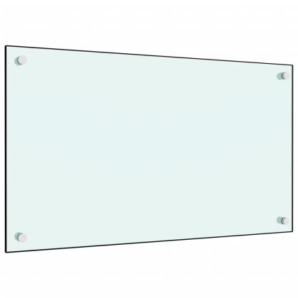 Кухненски гърбове, 2 бр, бял, 70х40 см, закалено стъкло