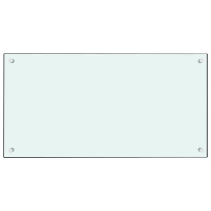 Кухненски гърбове, 2 бр, бял, 80x60 см, закалено стъкло