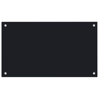 Кухненски гърбове, 2 бр, черен, 70x60 см, закалено стъкло