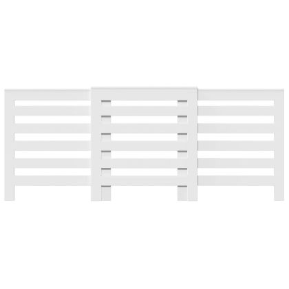 Капак за радиатор, бял, 205x21,5x83,5 см, инженерно дърво