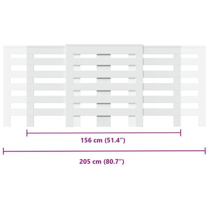 Капак за радиатор, бял, 205x21,5x83,5 см, инженерно дърво
