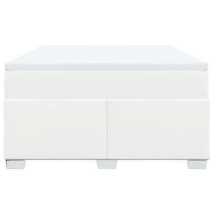 Боксспринг легло с матрак, бяло, 140x190 см изкуствена кожа