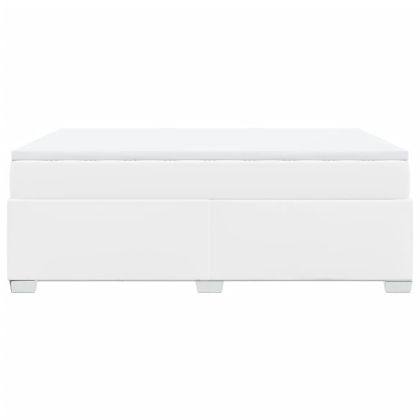 Боксспринг легло с матрак, бяло, 140x190 см изкуствена кожа
