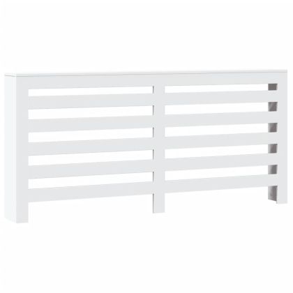Капак за радиатор, бял, 175x20x82 см, инженерно дърво