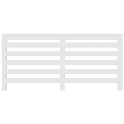 Капак за радиатор, бял, 175x20x82 см, инженерно дърво