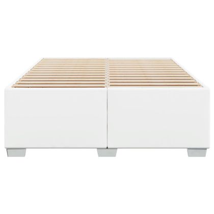 Рамка за легло бяла 160x200 см изкуствена кожа