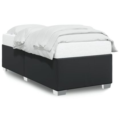 Pамка за легло черна 100x200 см изкуствена кожа