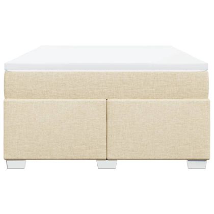 Боксспринг легло с матрак, кремава, 140x200 см, плат