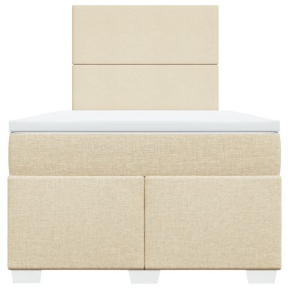 Боксспринг легло с матрак, кремаво, 120x190 см, плат