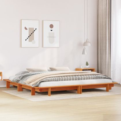 Рамка за легло без матрак, восъчнокафяв, 160x200 см, бор масив