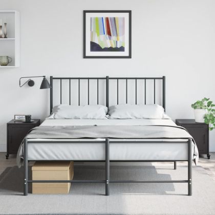 Нощни шкафчета, 2 бр, черни, 36x39x43,5 см, стомана