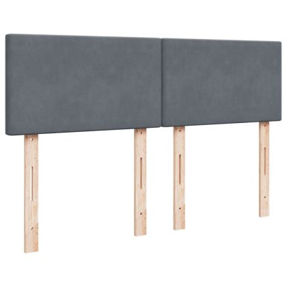 Боксспринг легло с матрак, тъмносиво, 160x200 см, кадифе