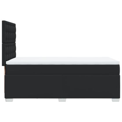 Боксспринг легло с матрак, черно, 90x190 см изкуствена кожа