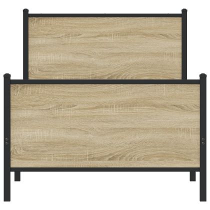 Метална рамка за легло, без матрак, сонома дъб, 90x200 см