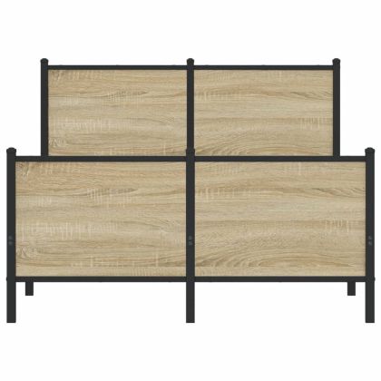 Метална рамка за легло, без матрак, дъб сонома, 120x190 см