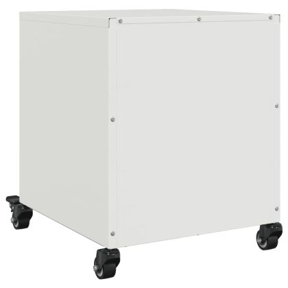 Нощно шкафче, бял, 36x39x43,5 см, стомана