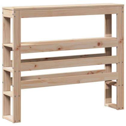 Горна табла с рафтове, 90 см, масивно дърво бор