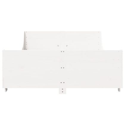 Рамка за легло без матрак, бял, 150x200 см, бор масив