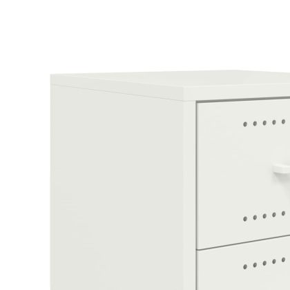 Нощно шкафче, бяло, 36x39x59 см, стомана
