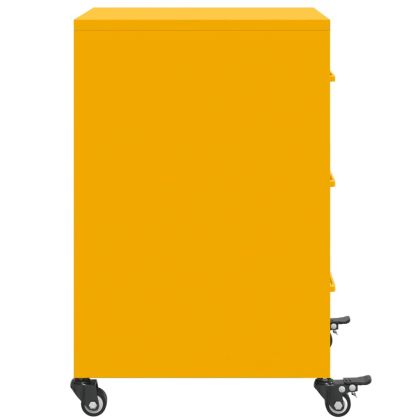 Нощно шкафче, горчица жълто, 36x39x59 см, стомана