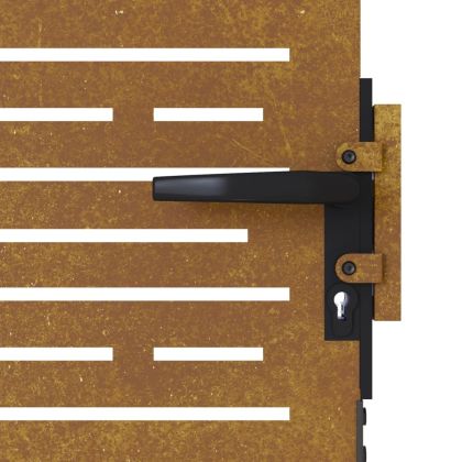 Градинска порта 85x100 см, кортенова стомана, квадратен дизайн