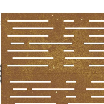 Градинска порта 85x100 см, кортенова стомана, квадратен дизайн