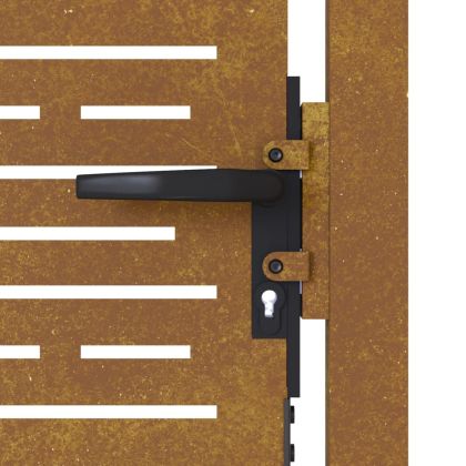 Градинска порта 100x100 см, кортенова стомана, квадратен дизайн