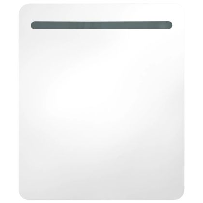 LED шкаф с огледало за баня, 68x9x80 см