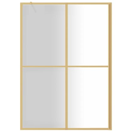 Стена за душ с прозрачно ESG стъкло, златиста, 140x195 см