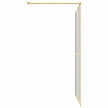 Стена за душ с прозрачно ESG стъкло, златиста, 140x195 см