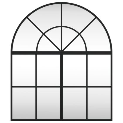 Стенно огледало, черно, 60x70 см, арка, желязо