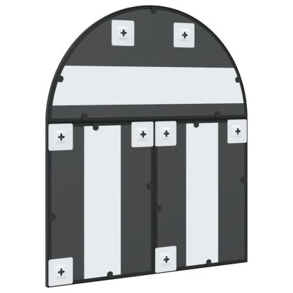 Стенно огледало, черно, 60x70 см, арка, желязо