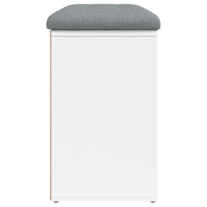 Пейка за обувки, бяла, 82x32x50 см, инженерно дърво