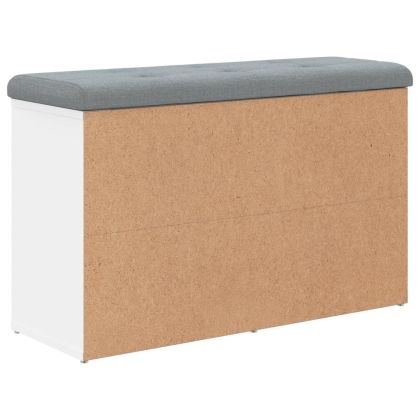 Пейка за обувки, бяла, 82x32x50 см, инженерно дърво