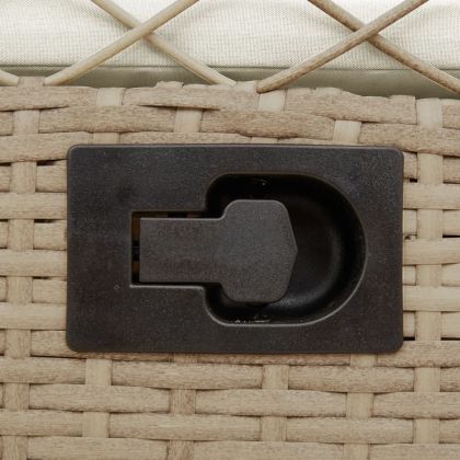 Накланящи се градински столове, 2 бр, бежов, полиратан