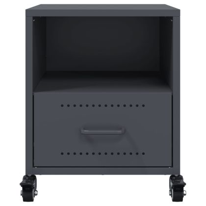 Нощно шкафче, антрацит, 36x39x43,5 см, стомана