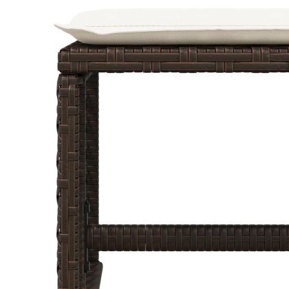 Градински комплект с възглавници 15 части кафяв полиратан