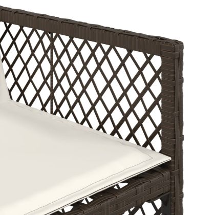 Градински трапезен комплект възглавници 9 части кафяв полиратан