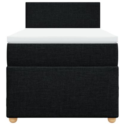 Боксспринг легло с матрак, черно, 100x200 см, плат