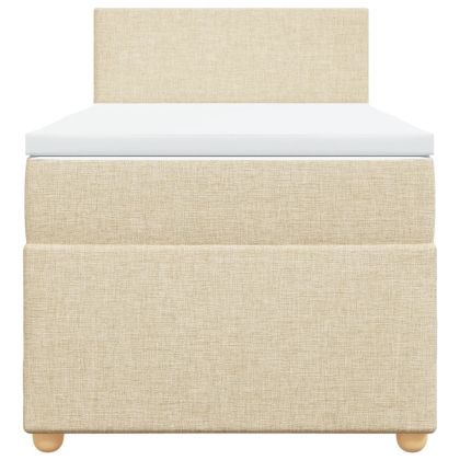 Боксспринг легло с матрак, кремава, 90x190 см, плат