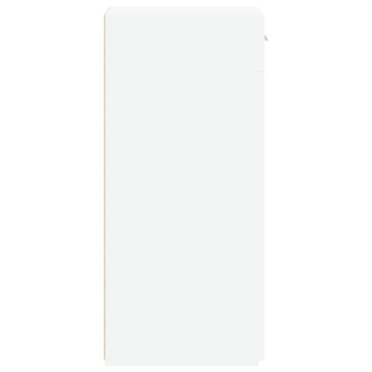 Сайдборд, бял, 30x42,5x93 см, инженерно дърво