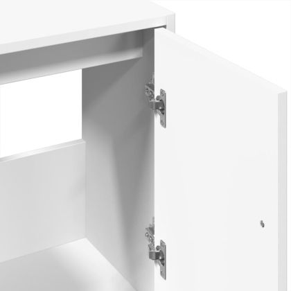 Долен шкаф за мивка, бял, 63x29x55 см, инженерно дърво