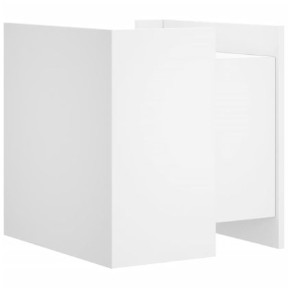 Нощно шкафче, бяло, 45x50x50 см, инженерно дърво