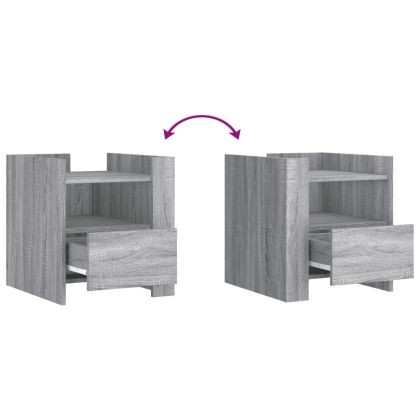 Нощно шкафче, сив сонома, 45x50x50 см, инженерно дърво