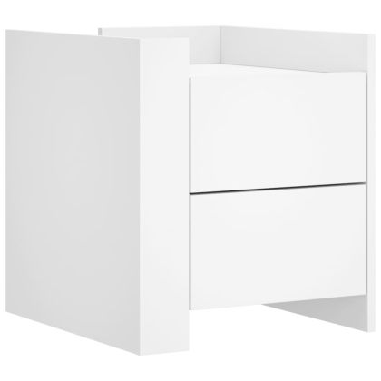 Нощно шкафче, бяло, 45x50x50 см, инженерно дърво