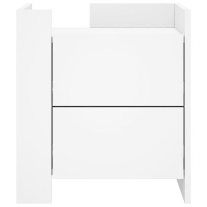 Нощно шкафче, бяло, 45x50x50 см, инженерно дърво