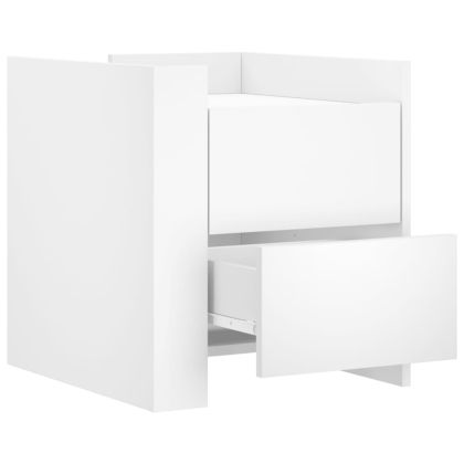 Нощно шкафче, бяло, 45x50x50 см, инженерно дърво